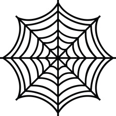 Simple Spiderweb Illustration for Halloween or Horror Designs in Black and White