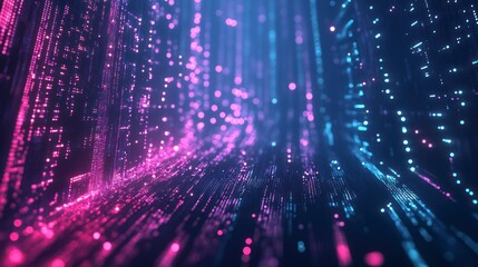 Naklejka premium Abstract Digital Network Pink and Blue