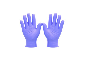 Fototapeta premium A Pair of Sterile Powder-Free Nitrile Examination Gloves in Light Purple