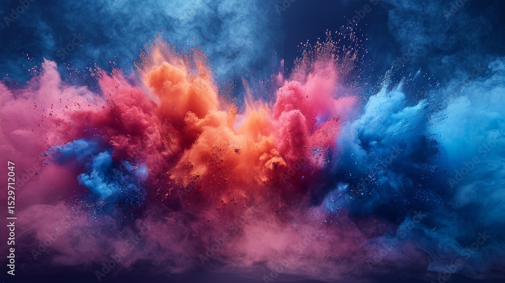 Aufkleber a stunning explosion of colorful smoke in an abstract pattern, capturing the beauty of art and emoti