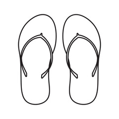 Linear icon of flip flops. Sandals. Slippers. Vector.