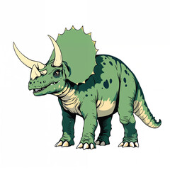 Fototapeta premium Triceratops Dinosaur vector illustration isolated