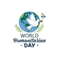 Obraz premium world humanitarian day, world humanitarian day illustration, world humanitarian day poster, world humanitarian day logo design 
