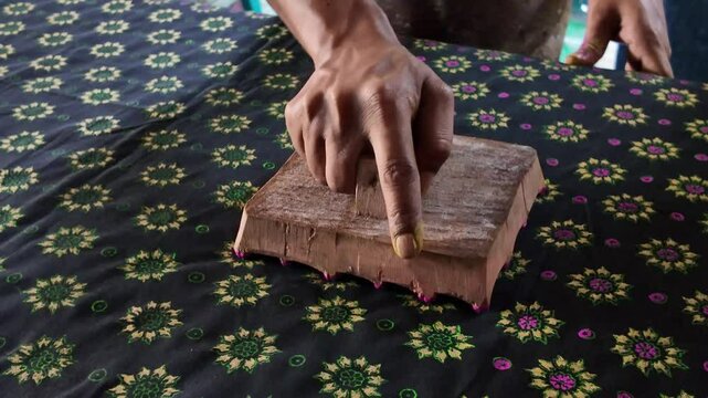 Block printing workshop in Dhaka New Market, Dhaka Division, Dhaka, Bangladesh