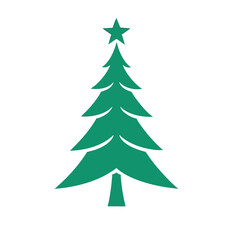 Festive Christmas Tree Silhouette Icon, Winter Holiday Vector