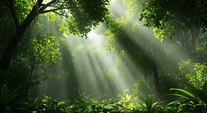 sunlight in the forest