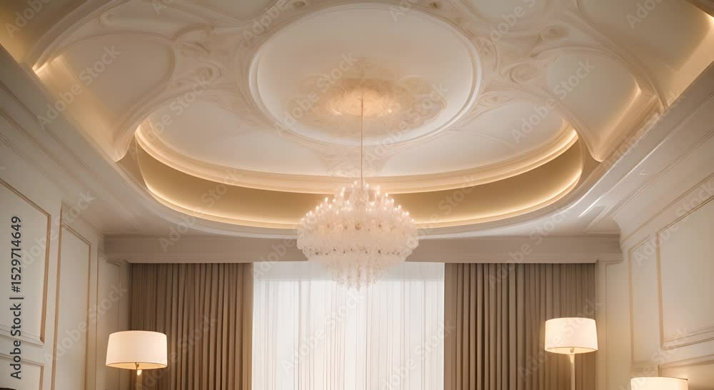 Poster a ceiling with soft arched curves offering a classical touch the gentle lines emphasized with hidden