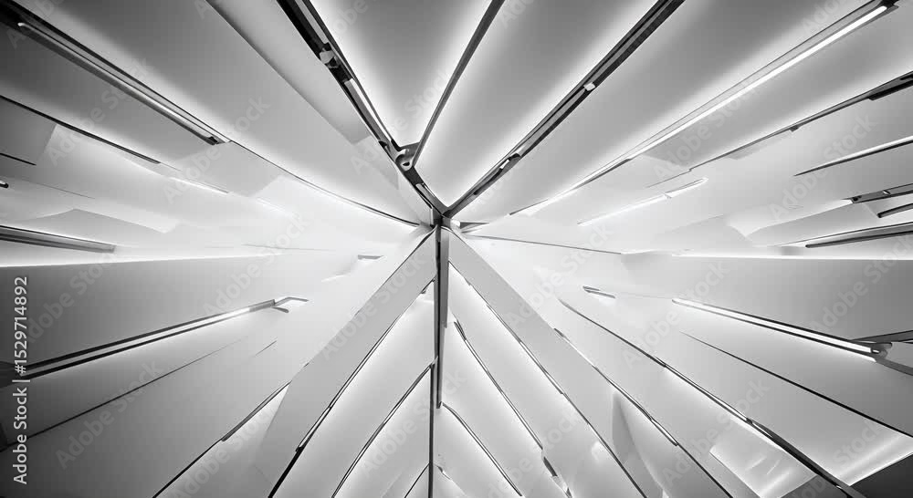 Aufkleber a black and white themed ceiling with alternating dark and light panels creating a dramatic yet mini