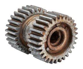 Mechanical gear assembly industrial product rusty texture engineering concept