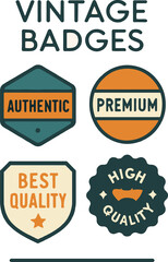 Vintage Badge Collection Authentic, Premium, and High-Quality Design Elements for Branding