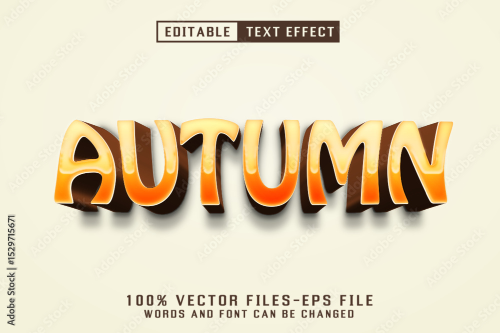 Poster autumn 3d text - editable text effect