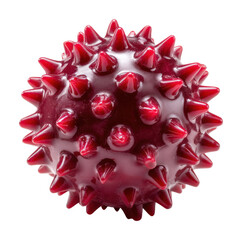 Microbial action laboratory scientific visualization red spiky structure view viral concept