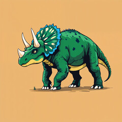 Fototapeta premium Triceratops Dinosaur vector illustration isolated