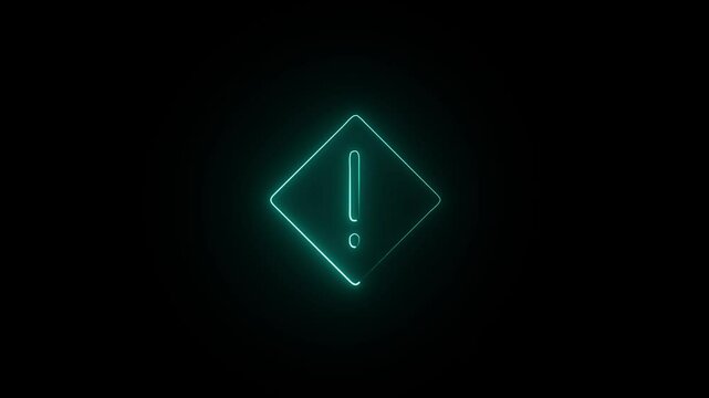 Glowing Neon City Traffic Symbol on Dark Pavement. Neon Road Icon Shining on Black Background. Neon Traffic Light Icon Glowing in the Dark.