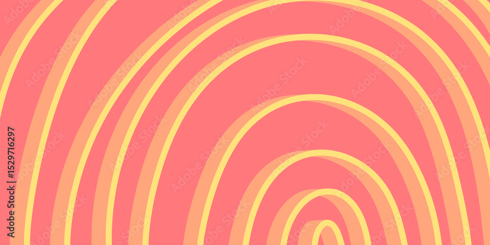 Aufkleber abstract background features a visually engaging pattern of numerous concentric light yellow and ora