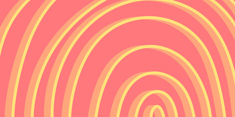 abstract background features a visually engaging pattern of numerous concentric light yellow and orange semicircles, radiating outwards across a soft pink surface.