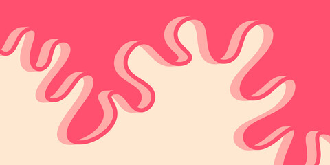 The unique wavy forms create a dynamic and fluid visual, reminiscent of dripping paint or melted candy, adding playful energy to the design.