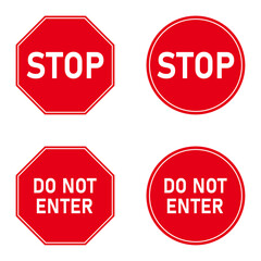 Stop and do not enter signs