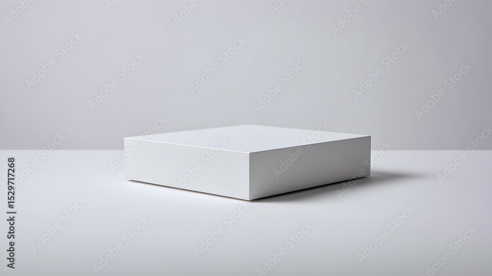 Aufkleber white rectangular box isolated on white surface with gray background