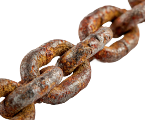 Rusty chain links in industrial artistic textured surface