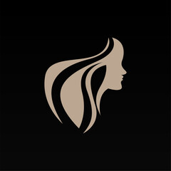 Women hair logo design concept