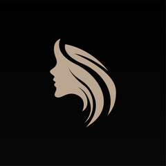 Women hair logo design concept