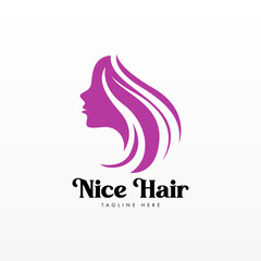 Women hair logo design concept