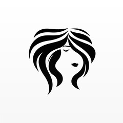 Women hair logo design concept