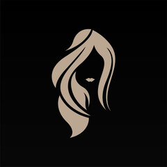 Women hair logo design concept