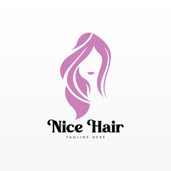 Women hair logo design concept