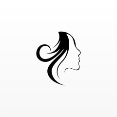 Women hair logo design concept