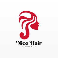 Women hair logo design concept