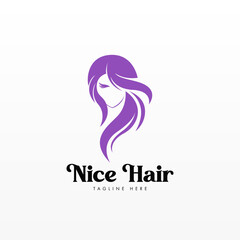 Women hair logo design concept