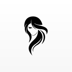 Women hair logo design concept