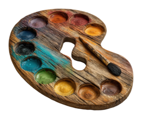 Creative tools palette and brush colorful environment artistic expression