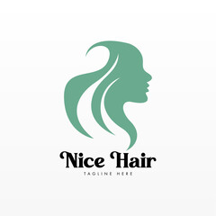 Women hair logo design concept
