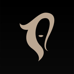 Women hair logo design concept