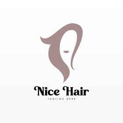 Women hair logo design concept