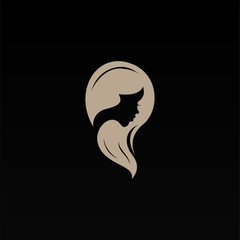 Women hair logo design concept