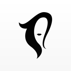 Women hair logo design concept