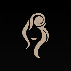 Women hair logo design concept