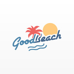 Summer beach logotype design concept