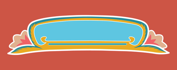 Vintage traditional Indonesian vernacular style frame display, ornamental street art.