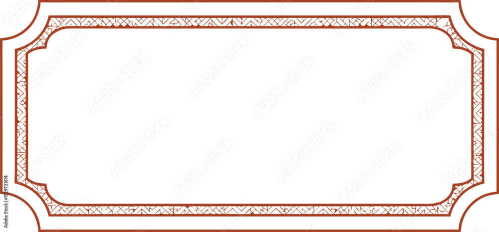 Poster decorative rectangular frame with a detailed patterned border elegant design for creative projects