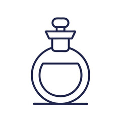 Perfume Bottle Vector Icon – Minimal Line Style on White Background