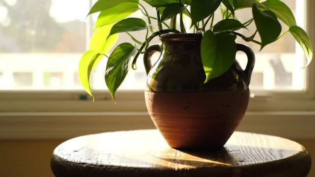 Golden Pothos is a hardy, fast-growing vine with heart-shaped, variegated green-yellow leaves, ideal for low-light indoor environments.

