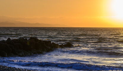 Mediterranean Coastline at Dusk in Cyprus