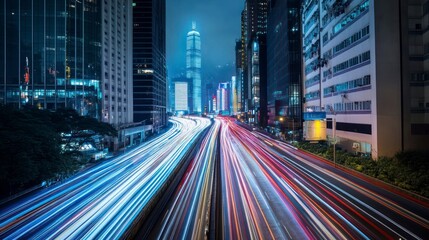 City Night Road Long Exposure Car Light