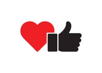 Thumbs up and heart icon, signifying approval and affection.