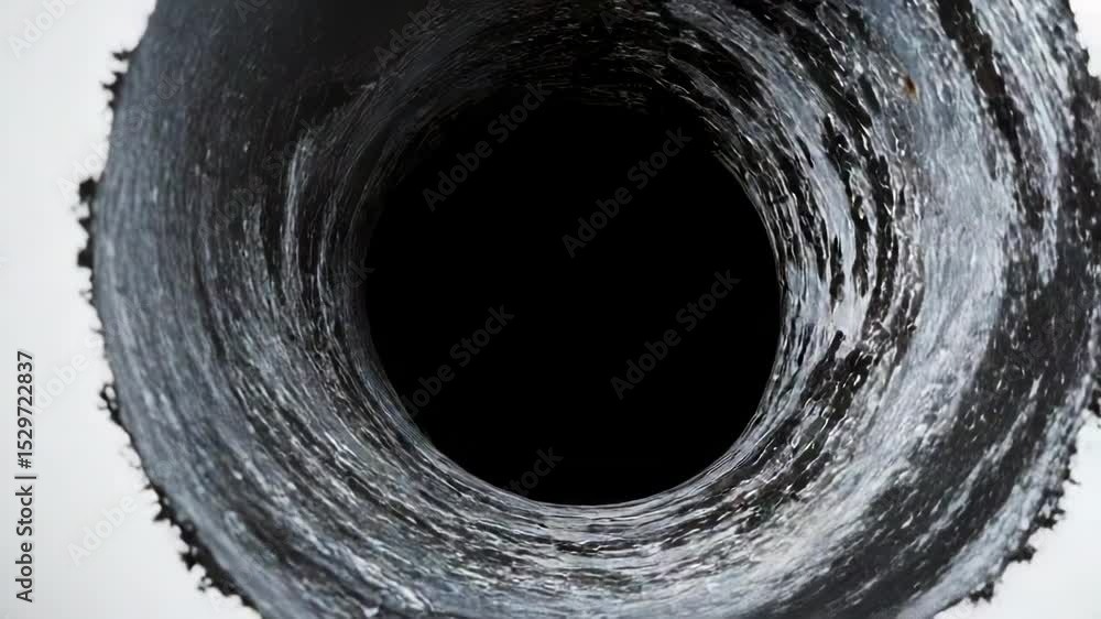 Poster high-angle view of a black pipe on a clean white background, suitable for use in tutorials, illustra